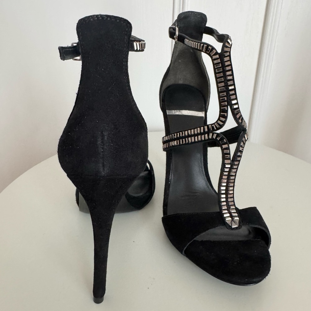 Marciano Embellished black suede high-heel stiletto sandals - Picture 2 of 6